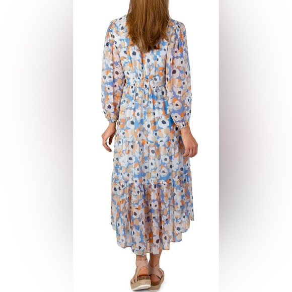 Joie Limited Edition Balloon Sleeves Women's Printed Floral Tiered Maxi Dress - Picture 8 of 10